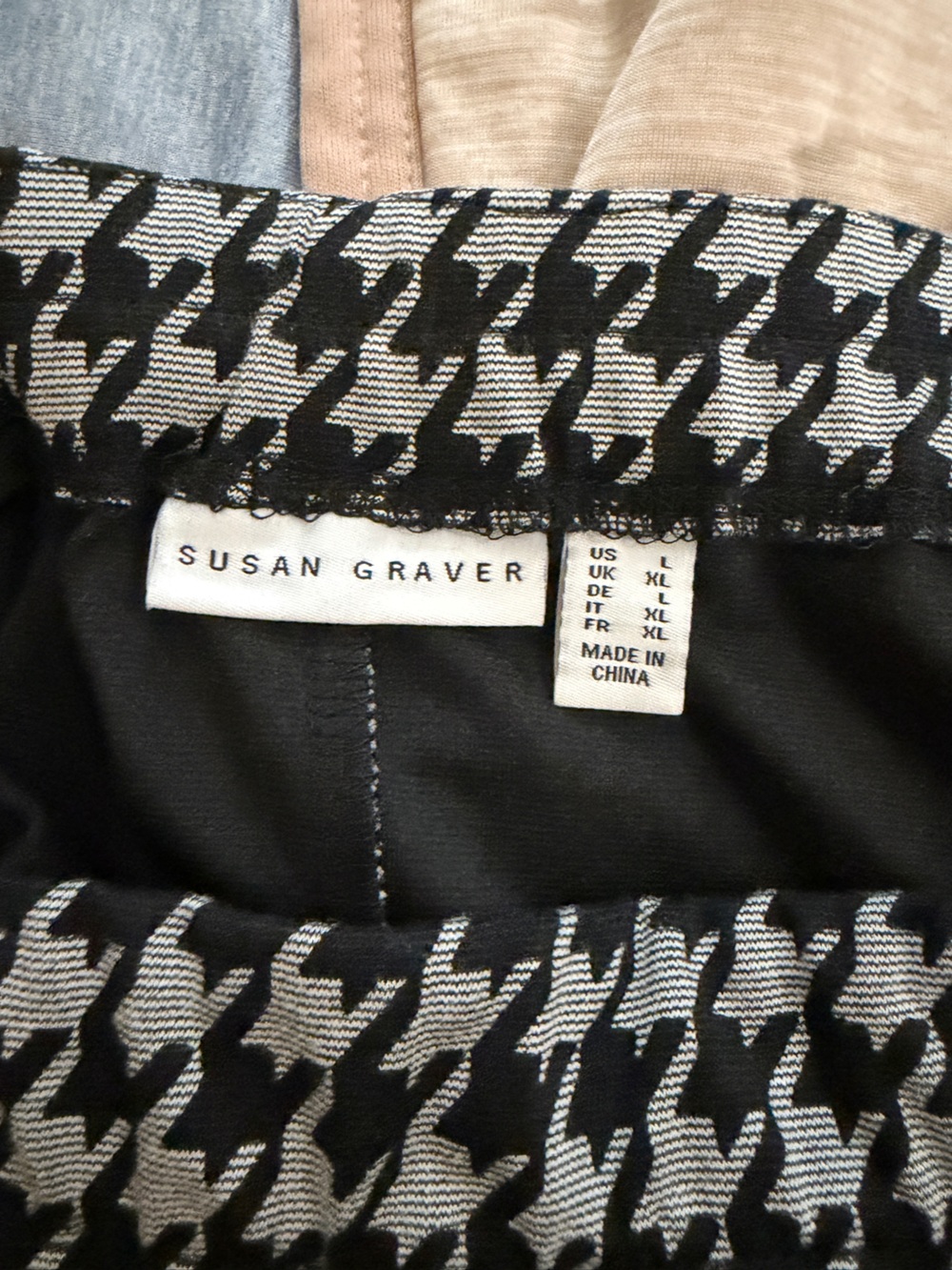 Susan Graver Black and White Houndstooth Pencil Skirt - Classic Women's Skirt - Picture 2 of 3